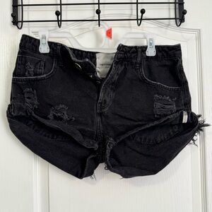 One Teaspoon Black Denim Shorts